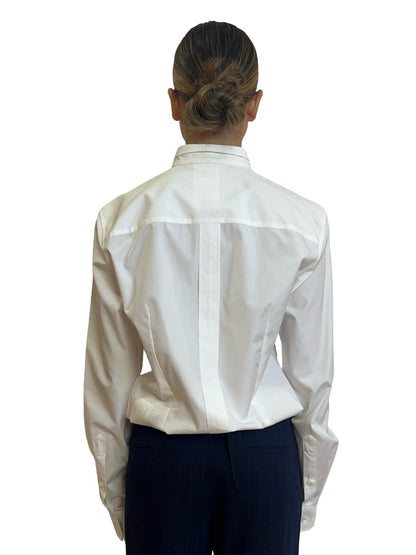 Marithé + François Girbaud White Stitch Shirt. Size: 46 IT
