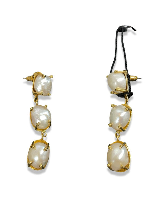 Christie Nicolaides Triple Pearl Dangle Earring.