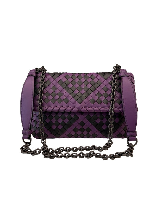 Bottega Veneta Purple / Black Olimpia Leather Handbag.