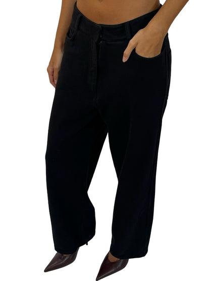 Camilla & Marc Black 'Fintan' Cotton Trousers. Size: 6