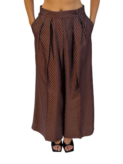 Dries Van Noten Bordeaux Pamplona Wide Leg Pants. Size: 34