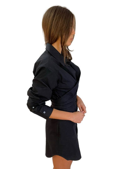 alexanderwang.t Midnight Wrap Button Down Shirt Mini Dress. Size: 4