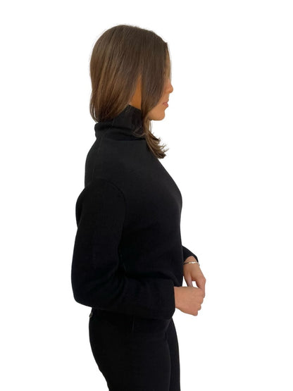 Scanlan Theodore Black Wool Oversized Turtleneck Top. Size: S-M