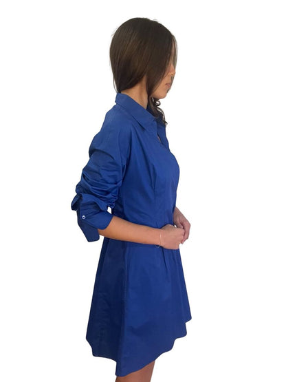 Scanlan Theodore Blue Cut-Out Shirt Dress. Size: 10
