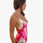 Dolce & Gabbana Pink Print Silk Cami w Lace. Size: 40