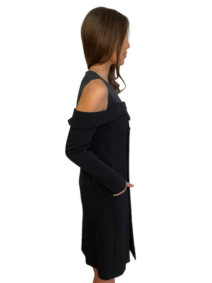 Adeam Black Off Shoulder Tank Tux Dress. Size: 2