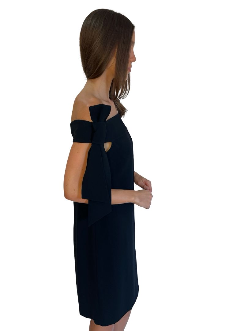 Tibi Black Shoulder Tie Dress. Size: 6