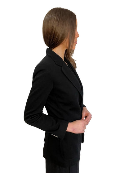 Polo Ralph Lauren Black Embroidered Pocket Blazer. Size: 6