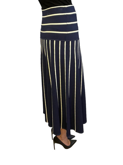 Zimmermann Navy Striped Midi Skirt. Size: UK 10