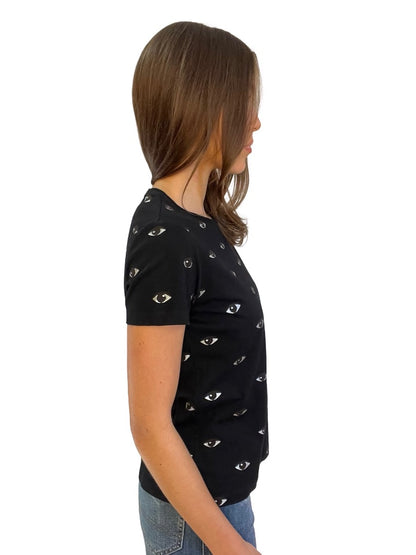 Kenzo Black Embroidered Eye Print T-Shirt. Size: S