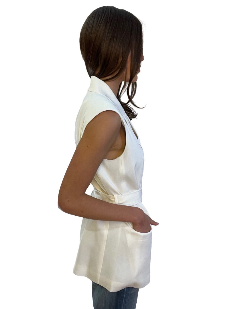 Elka Collective White Gwen Vest. Size: 16