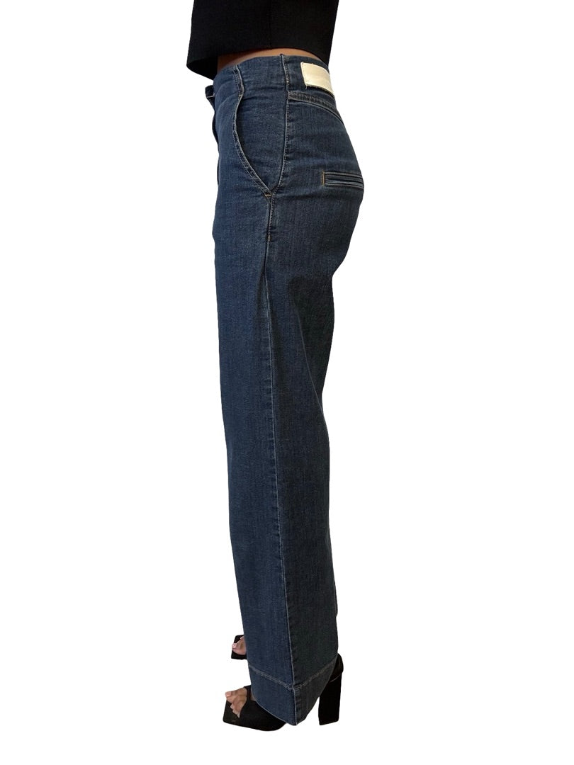 Scanlan Theodore Washed Indigo Wide Leg Jeans. Size: 6