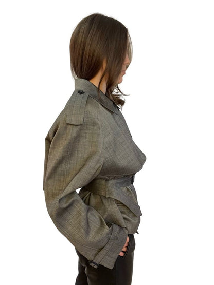 Stella McCartney Stone Tweed Double Breasted Jacket. Size: 38