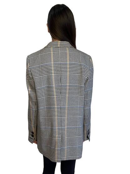 Anine Bing Neutral Madeleine Houndstooth Blazer. Size: M