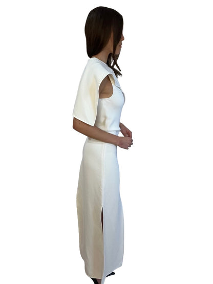 Proenza Schouler White Selene Dress in Bi-Stretch Suiting. Size: 4