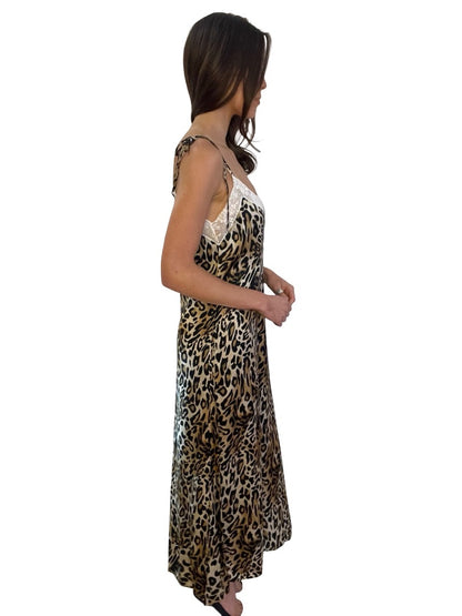 Beatrice Leopard Lace Dress. Size: S