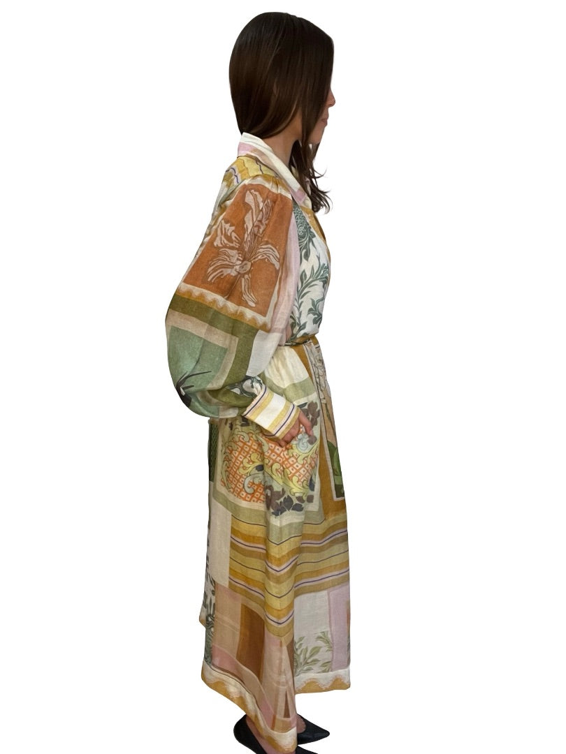 Antipodean Multi-Colour Wabi Sabi Wrap Dress. Size: 12