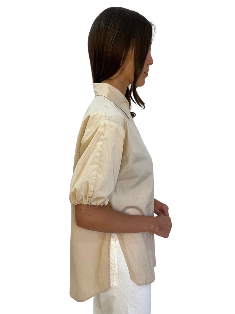 Esse Studios Beige Italian Cotton Shirt. Size: 10