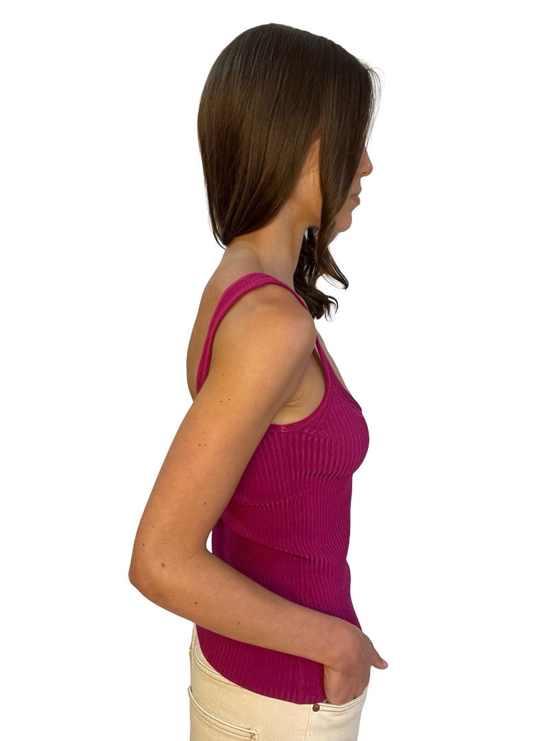 Zimmermann Maroon Ribbed Tank Top. Size: 1