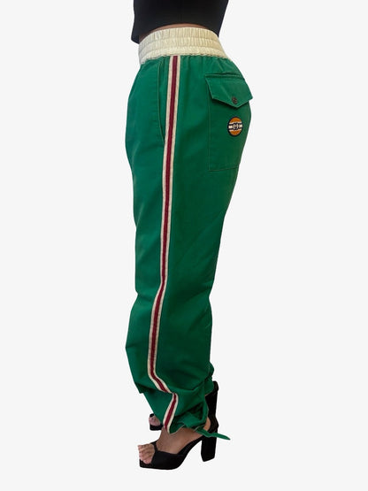 Gucci Green Tapered Striped Cotton Pants. Size: 42