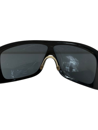 Chanel Black Vintage Wrap Around Ski Sunglasses.