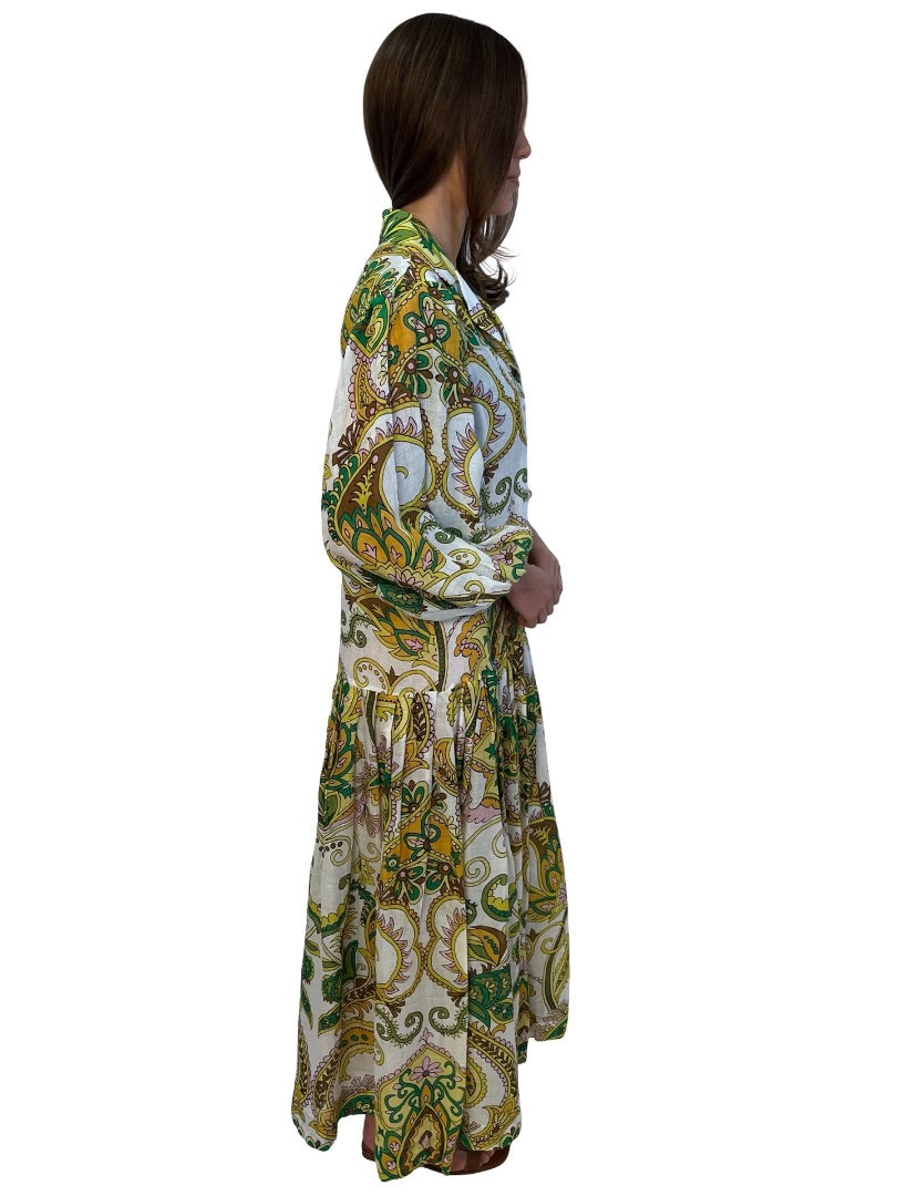 Alemais Neutral / Multi-Colour Octavia Shirt Dress. Size: 8