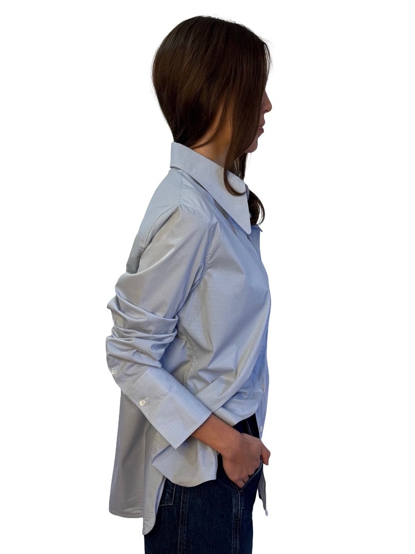 Scanlan Theodore Grey Pinstripe Shirt. Size: 12