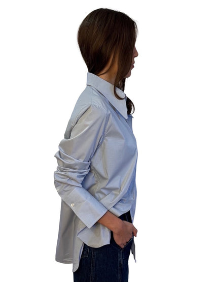 Scanlan Theodore Grey Pinstripe Shirt. Size: 12