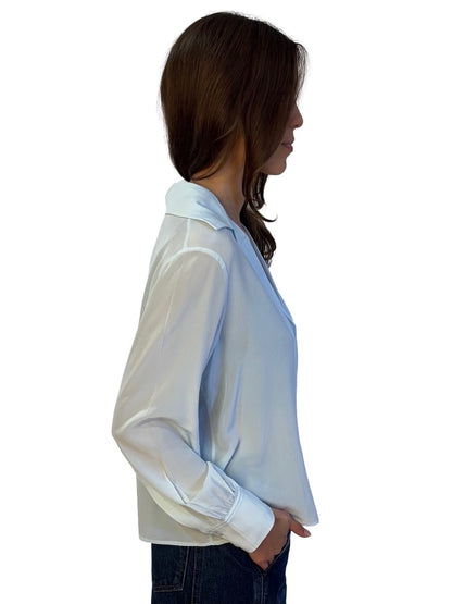 Scanlan Theodore Blue Silk Sheer Shirt. Size: 10