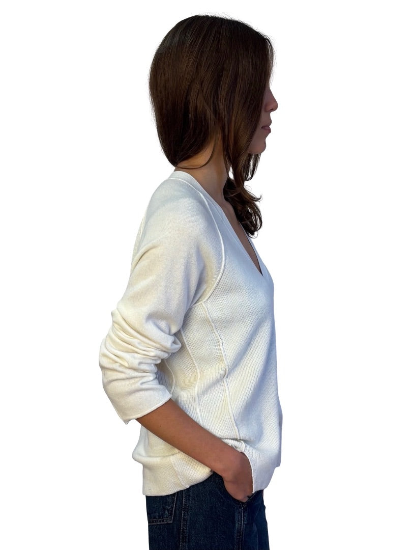 Gran Sasso Cream Wool Blend Cardigan. Size: 46