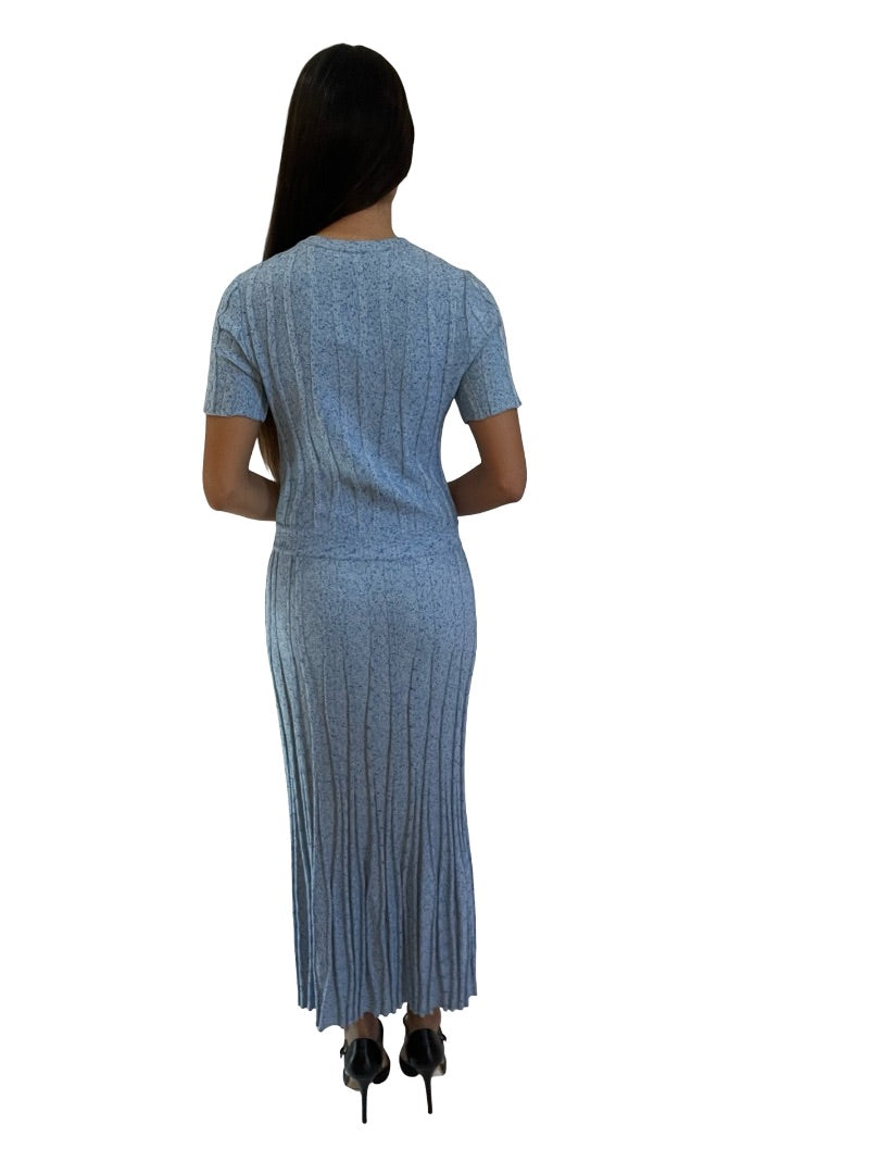Altuzarra Blue Knit Button Down Maxi Dress. Size: S