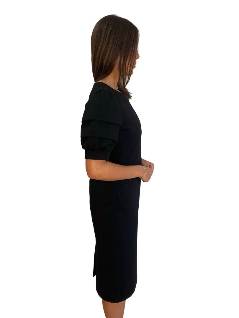 Max Mara Black Puff Sleeve Midi Dress. Size: 10