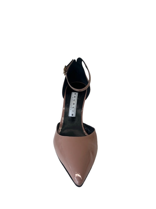 Bruglia Blush Pink Patent Pointed Heels w Ankle Strap. Size: 39