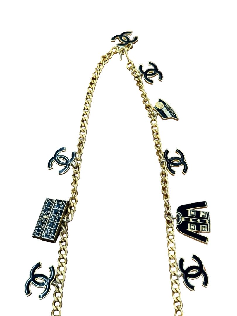 Chanel Gold Vintage Enamel Charm belt / necklace.