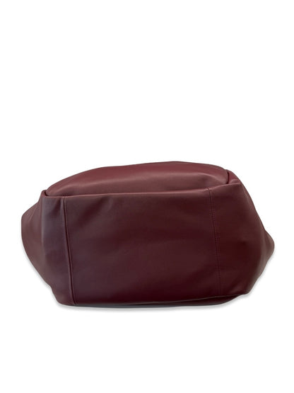 Giorgio Armani Burgundy Leather Hobo Bag W Matching Pouch.