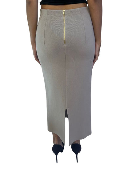Scanlan Theodore Nude Crepe Knit Skirt. Size: XS