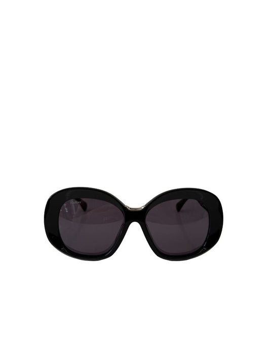 MaxMara Black 'Edna MM0097' Sunglasses W Gold Bridge.