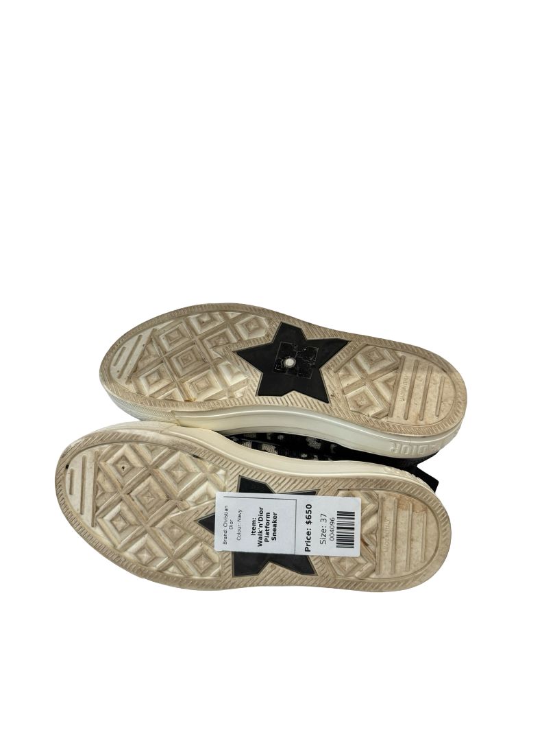 Christian Dior Navy Walk'n'Dior Platform Sneaker. Size: 37