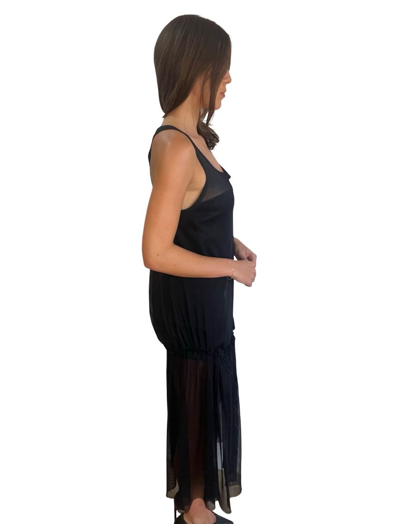 Y-3 Black Sheer Dress. Size: XS