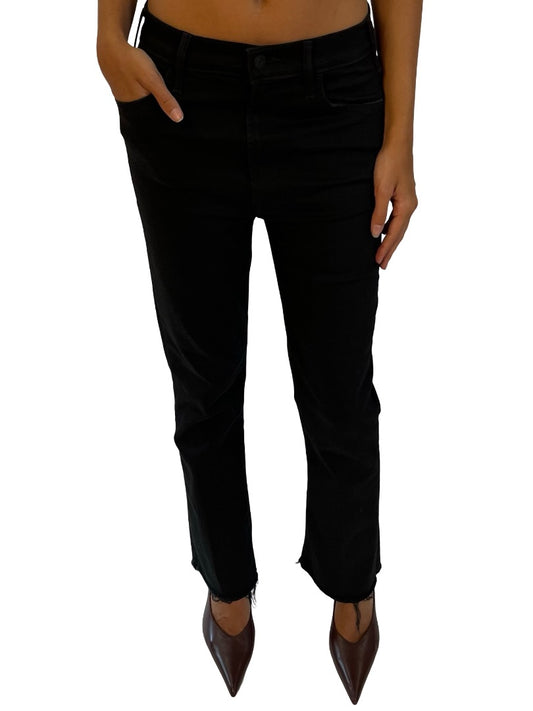 Mother Black Ankle Fray Slim Jean. Size: 27