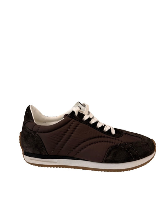 Toteme Chocolate The Sport Suede & Shell Sneakers. Size: 38