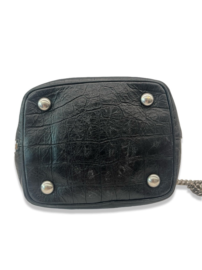 Yves Saint Laurent Black Classic Baby Emanuelle Chain Bucket Bag.
