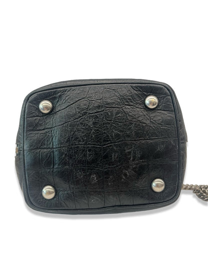 Yves Saint Laurent Black Classic Baby Emanuelle Chain Bucket Bag.