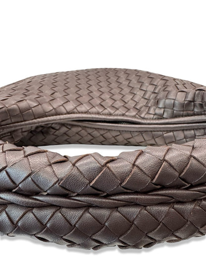 Bottega Veneta Brown Intrecciato Leather Hobo Bag.
