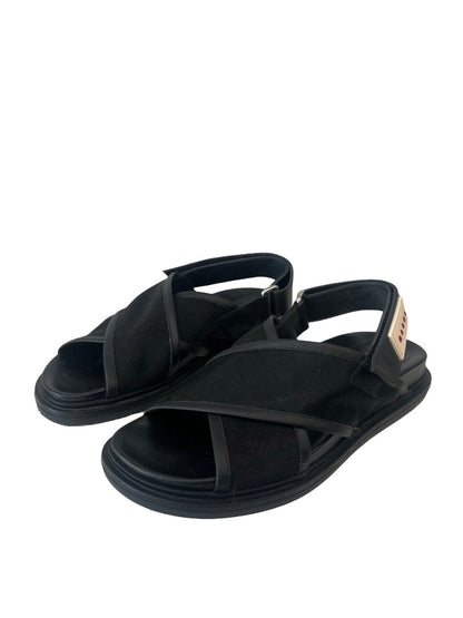 Marni Black Mesh Crossover Sandal. Size: 37