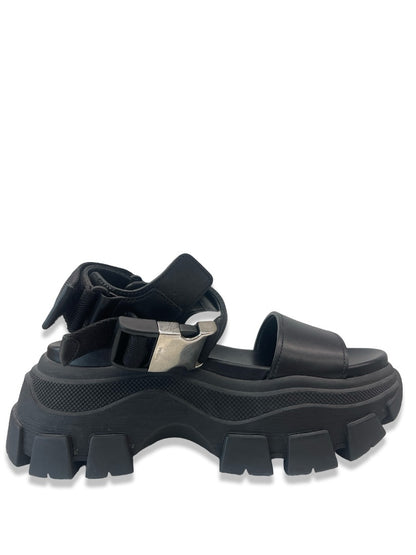 Prada Black Platform Buckle Sandals. Size: 37