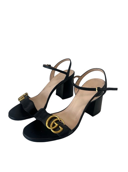 Gucci Black Leather Block Heel. Size: 37