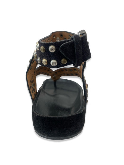 Isabel Marant Black Studded Leather Sandals. Size: 38