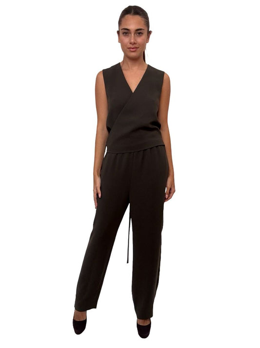 Theory Dark Green Vest / Pant Jumpsuit. Size: 4