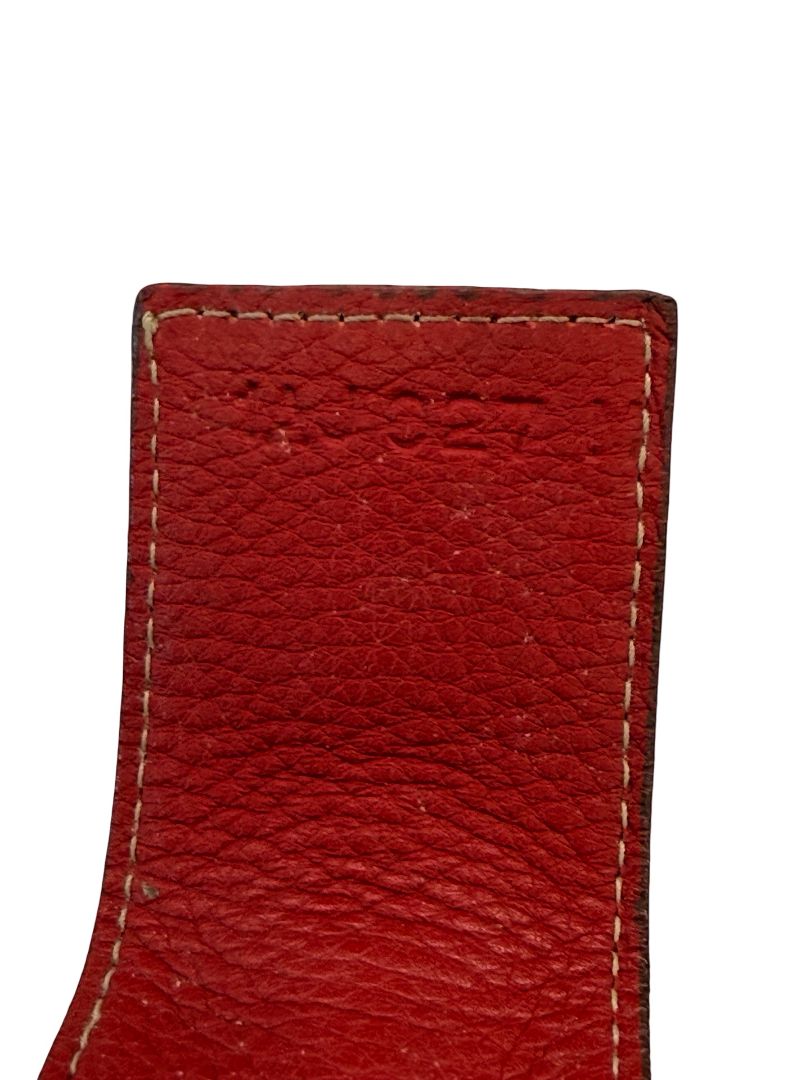 Prada Red Horse Bit Leather Bracelet.